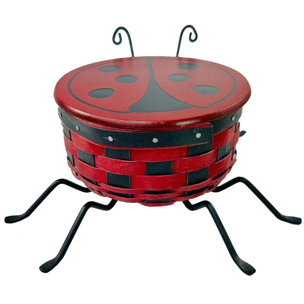 Longaberger LITTLE LADYBUG Basket Lid & Legs Plastic Protector 2009 - Lid Repair